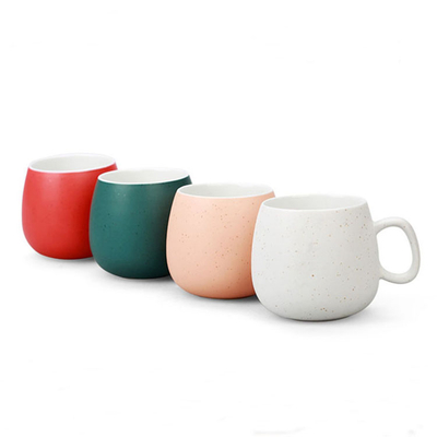 300ml Colorful Porcelain Travel Ceramic Coffee Mug with Handle