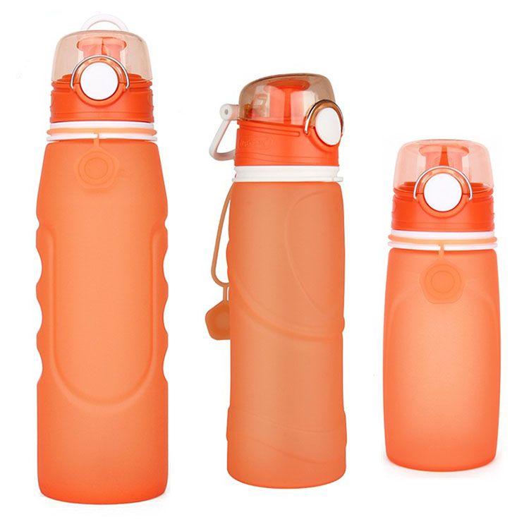 750ml Promotional Eco Friendly Travel Silicone Folding Collapsible Bottle 