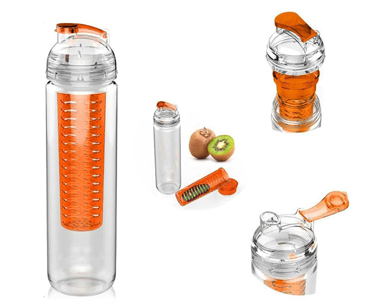 27oz Hot Sale Plastic Juice Bottles with Fruit Infuser Transparent Plastic Cup