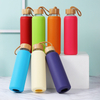 500ml Hot sale outdoors Candy color Bamboo Lid Glass bottle with Silicone Sleeve