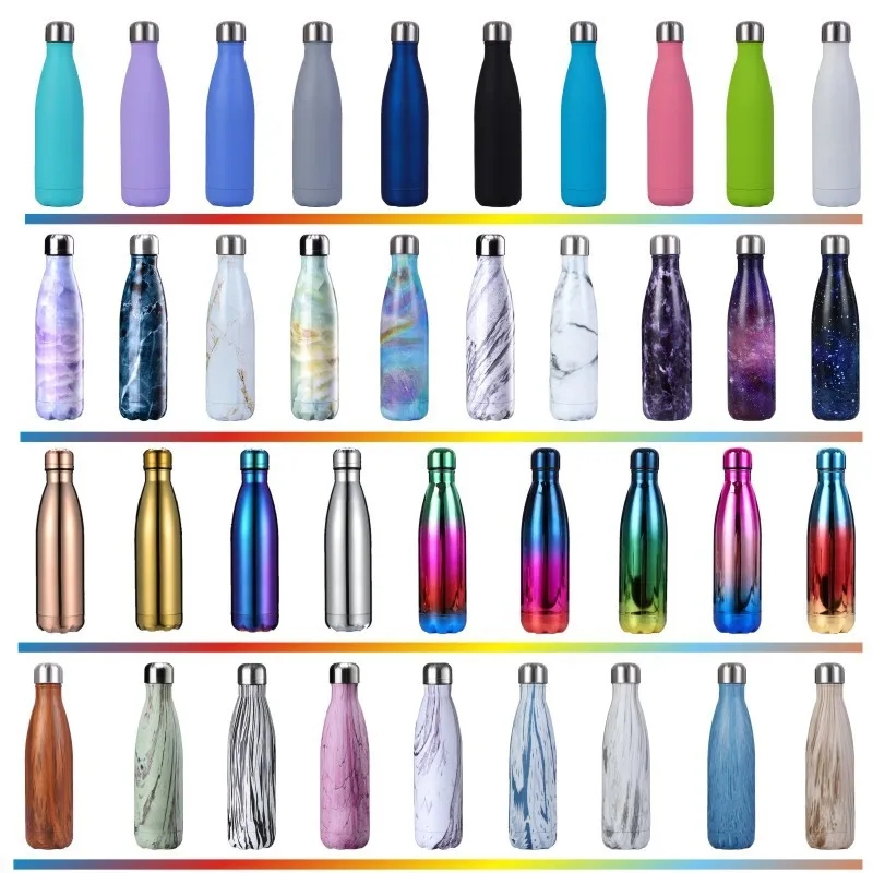 350ml, 500ml, 750ml, 1000ml New Design Custom Electroplating Series Insulated Thermal Flask Water Bottle