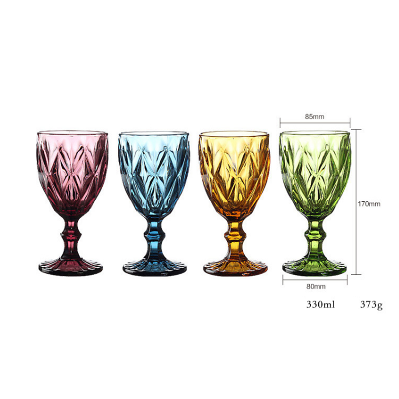 240ml/300ml Transparent Retro Weatern Style Glass Wine Goblet