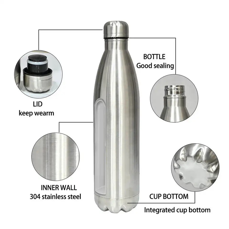 350ml, 500ml, 750ml, 1000ml New Design Custom Electroplating Series Insulated Thermal Flask Water Bottle