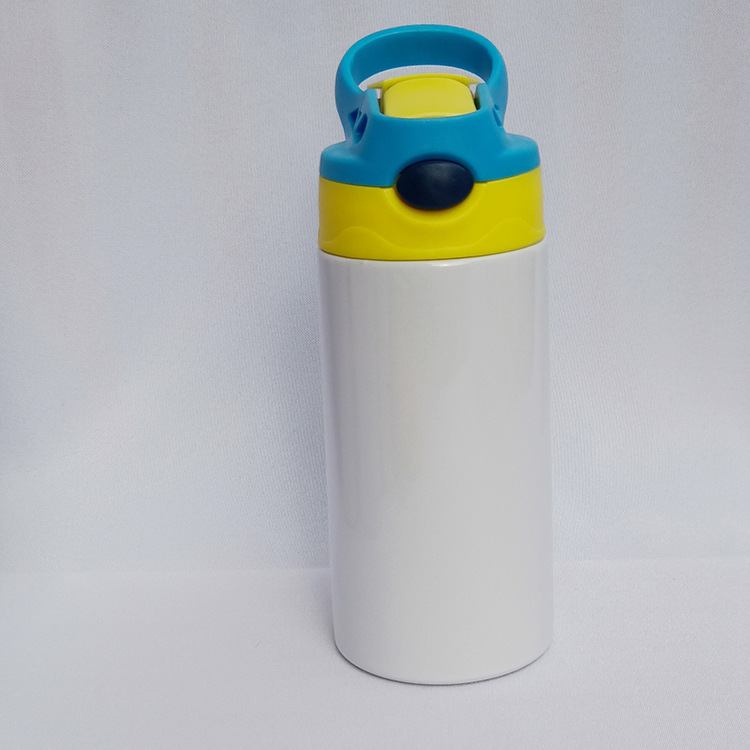 350ml Portable Sublimation Blank Kids Vacuum Bottle Insulated Stainless Steel Baby Straw Tumbler