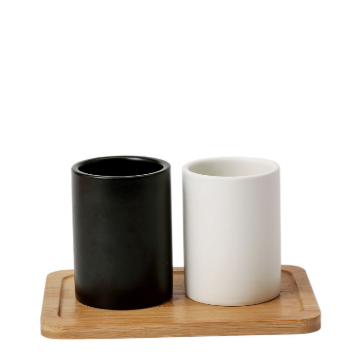 200ml High Quality Black And White Ceramic Mug No Handle