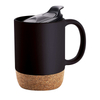 12oz 15oz custom ceramic coffee cup with insulated Cork Bottom and Splash Proof Mug Lid
