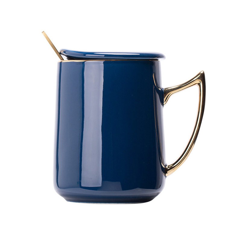 350ml Nordic style high grade Ceramic Coffee Mug set with golden handle
