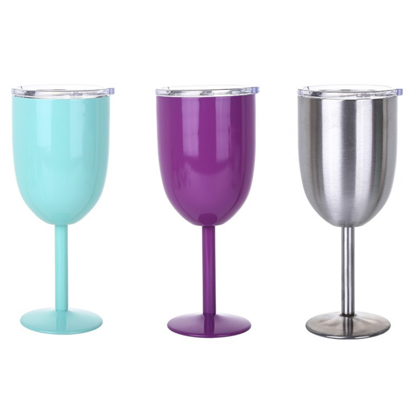 10oz Personalized Printing Stainless Steel Goblet Wine Glass Insulated